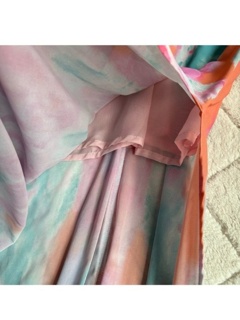 Lulu's | Flying Watercolors Fuchsia Print Maxi Dress | Size Extra Small - Picture 7 of 12
